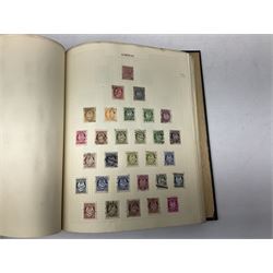 Great British and World Queen Victoria and later stamps, including, two QV penny black stamps one with red and one with black MX cancel, various penny reds, Luxemburg, Holland, Norway, Spain, Ethiopia, Egypt, Austria, Belgium, various other countries etc, housed in six albums