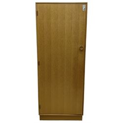 Meredew - mid-20th century oak single wardrobe (W61cm, H153cm, D46cm); and matching double wardrobe (W122cm, H176cm, D54cm)