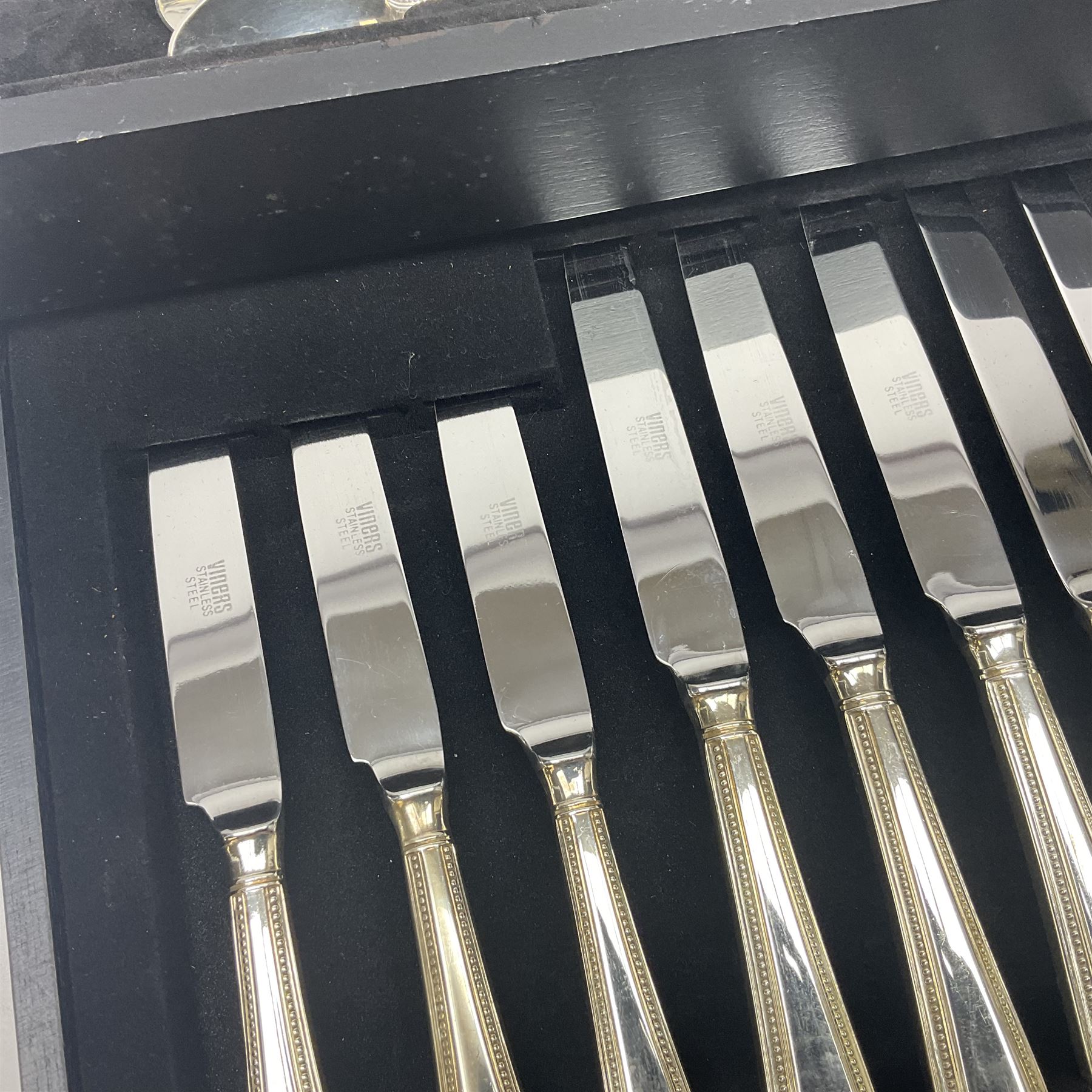 Canteen of stainless steel bead edge cutlery by Viners