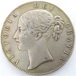  Great British Queen Victoria 1844 crown, star stops on edge  