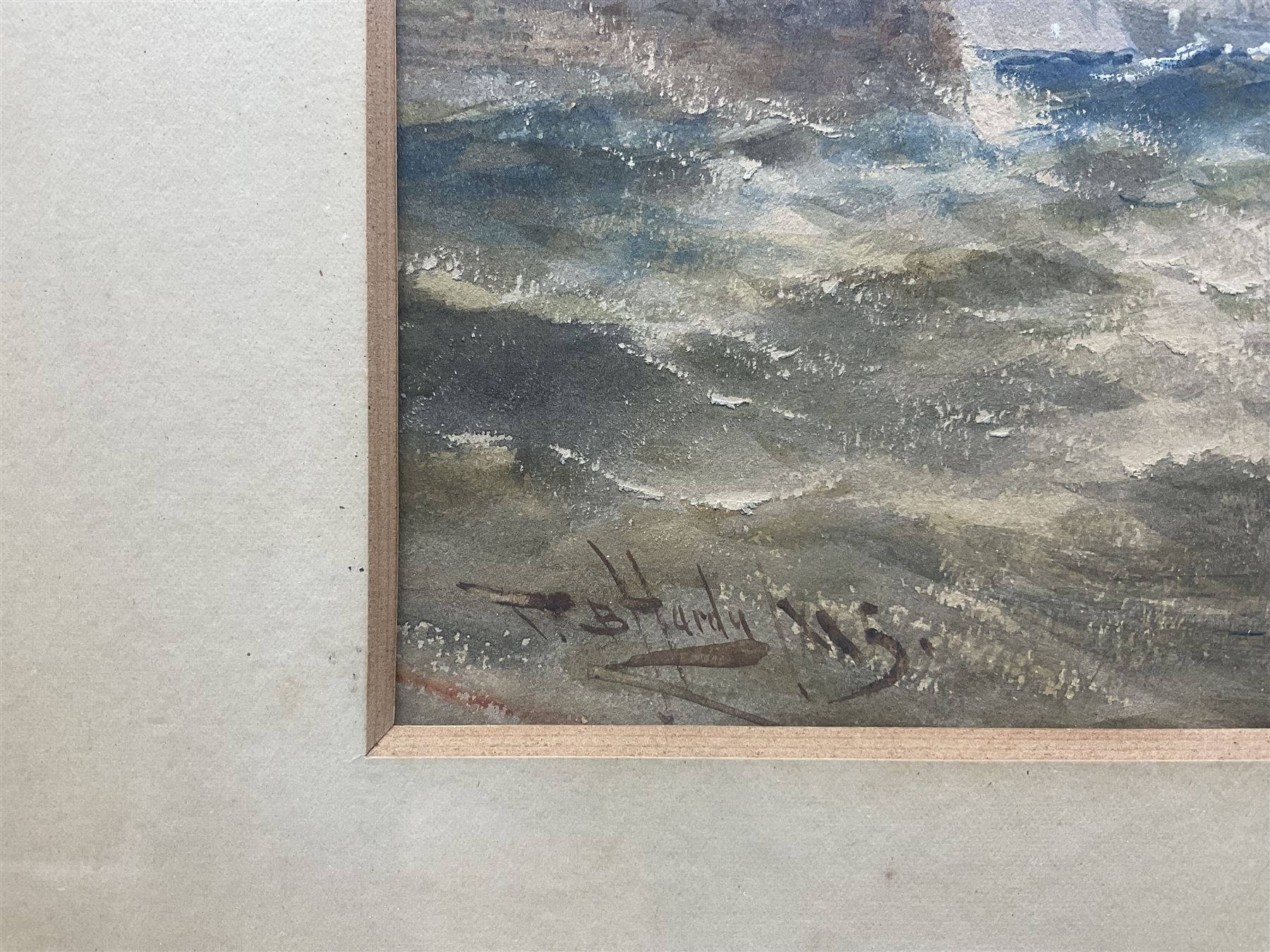 Attrib. Thomas Bush Hardy (British 1842-1897): Returning to the Harbour, watercolour heightened with white signed and dated 1885, 21cm x 30cm 