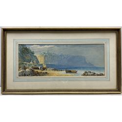 Attrib. Heinrich Hartung (German 1851-1919): Mediterranean Landscapes, pair watercolours signed with monogram HH 18cm x 47.5cm (2)