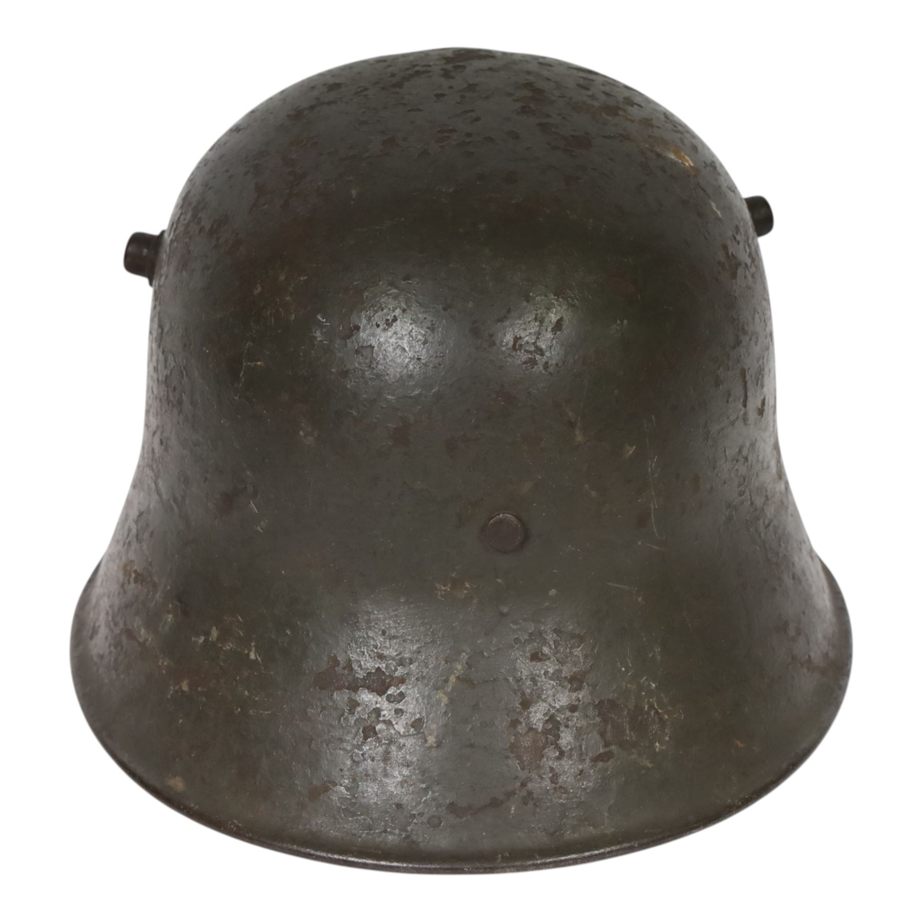 German M16 army helmet, B painted inside, missing liner, with chinstrap