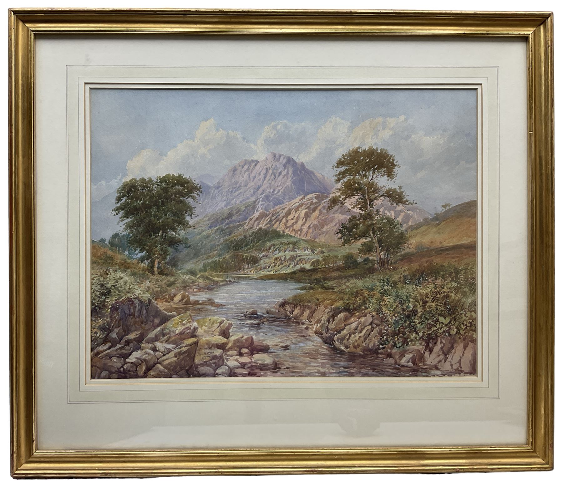 John Wilson Hepple (British 1886-1939): River Landscape, watercolour signed and dated 1920, 40cm x 53cm