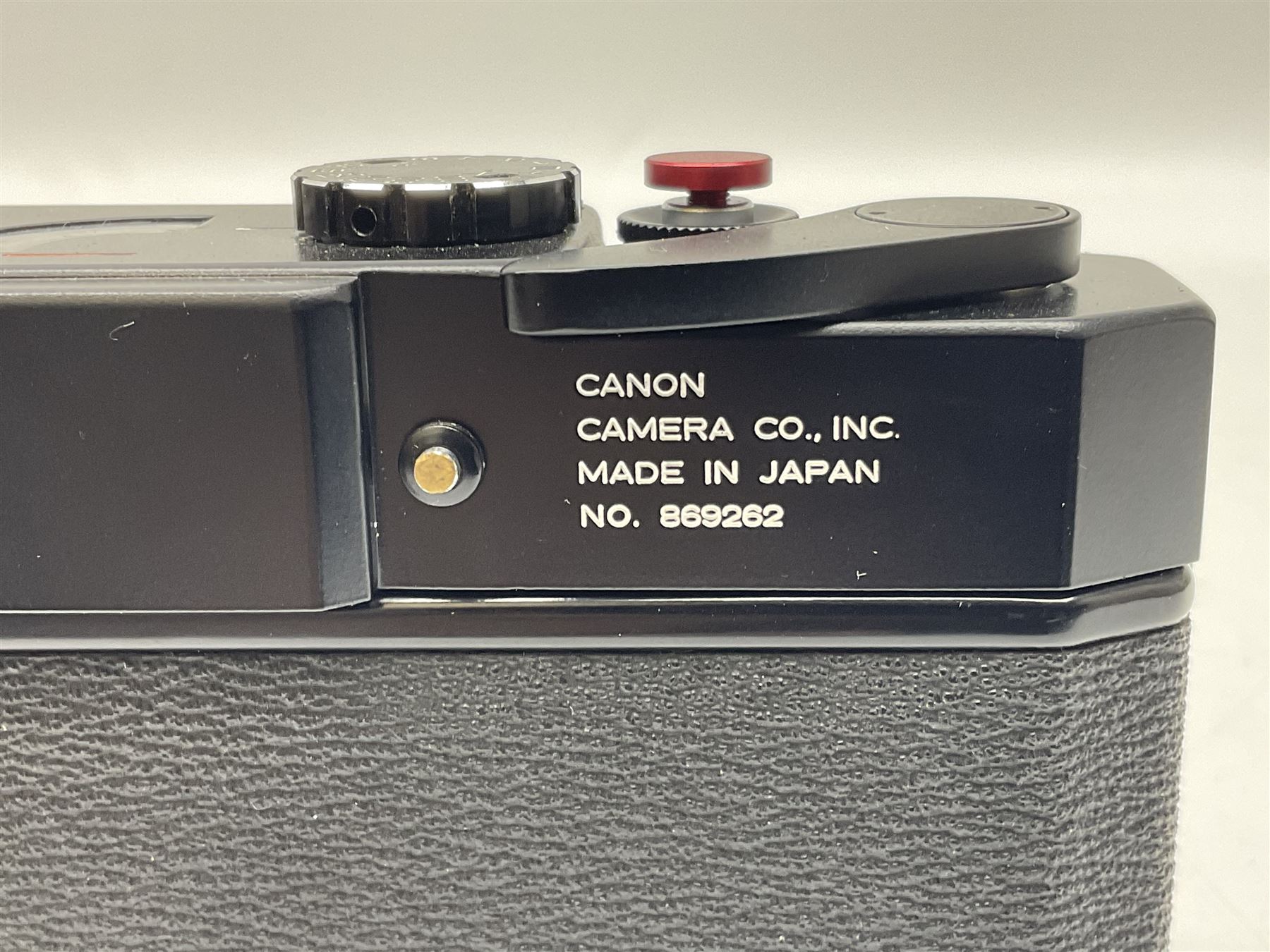 Canon 7 camera body, painted black, serial no. 869262