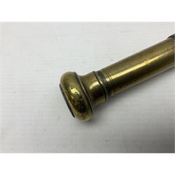 19th Century tipstaff, with brass finial and hardwood handle, L48cm