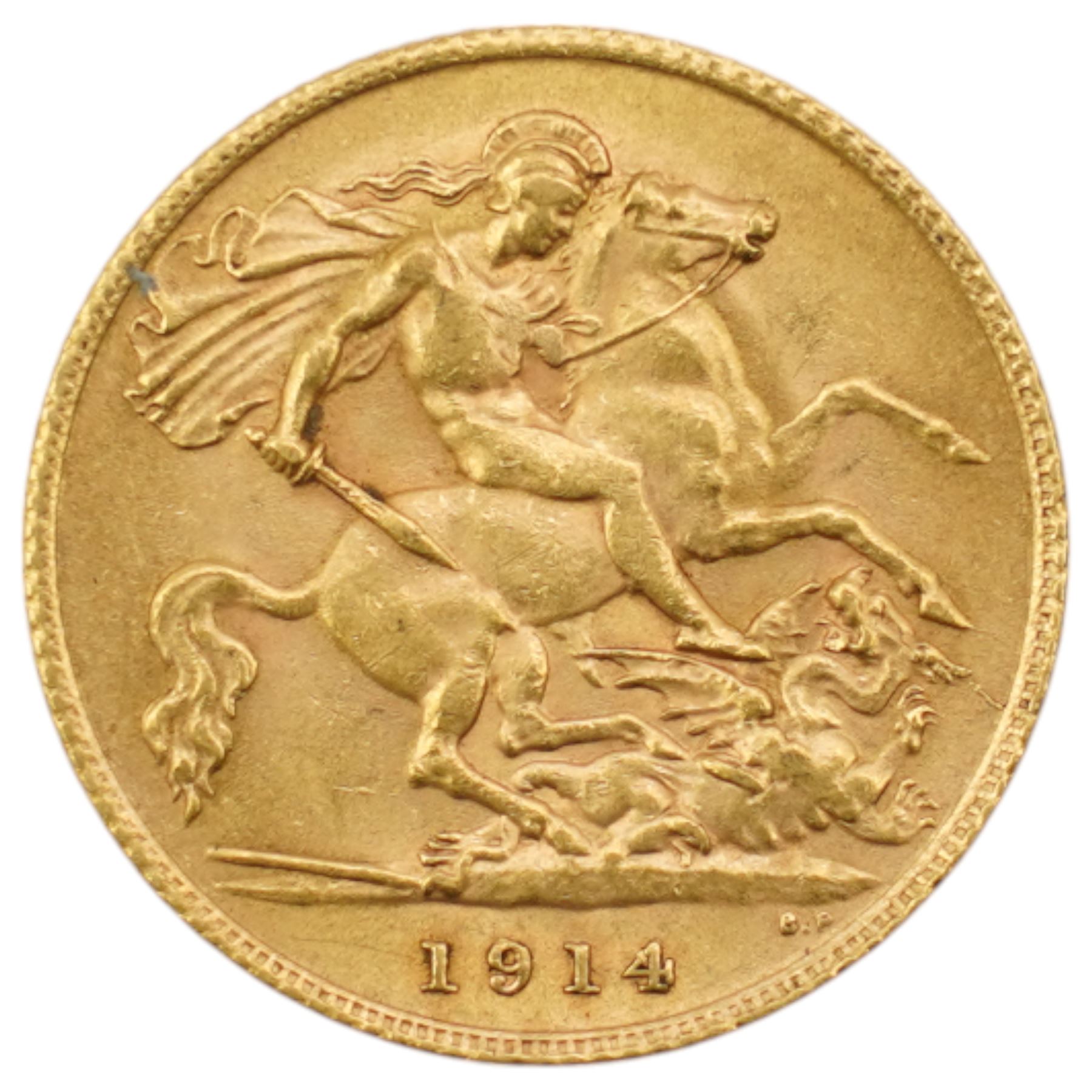 King George V 1914 gold half sovereign coin