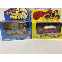 Corgi - nineteen TV/Film related die-cast models including Kojak, Last of the Summer Wine, Return of the Saint, Heartbeat, Daktari, Casualty, Z-Cars, Lovejoy, Mr. Bean, Buster, Harry Potter, Monkees, Some Mothers etc; all boxed (19)