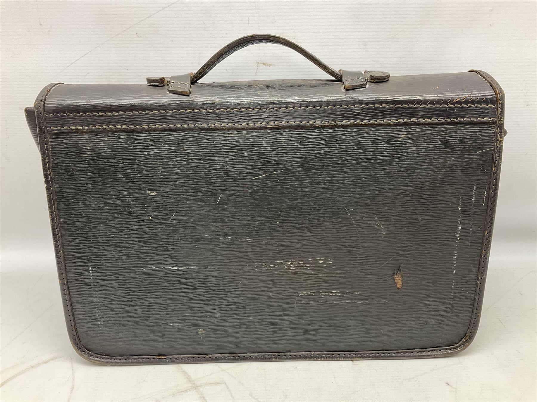 Vintage government officer's briefcase, with Crown and ER motif, H31cm