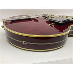 American Gretsch Super Chet semi-acoustic guitar, 1960s/70s, with 'pots' on scratch plate, serial no.5 2071, L111cm overall;  in original hard carrying case  