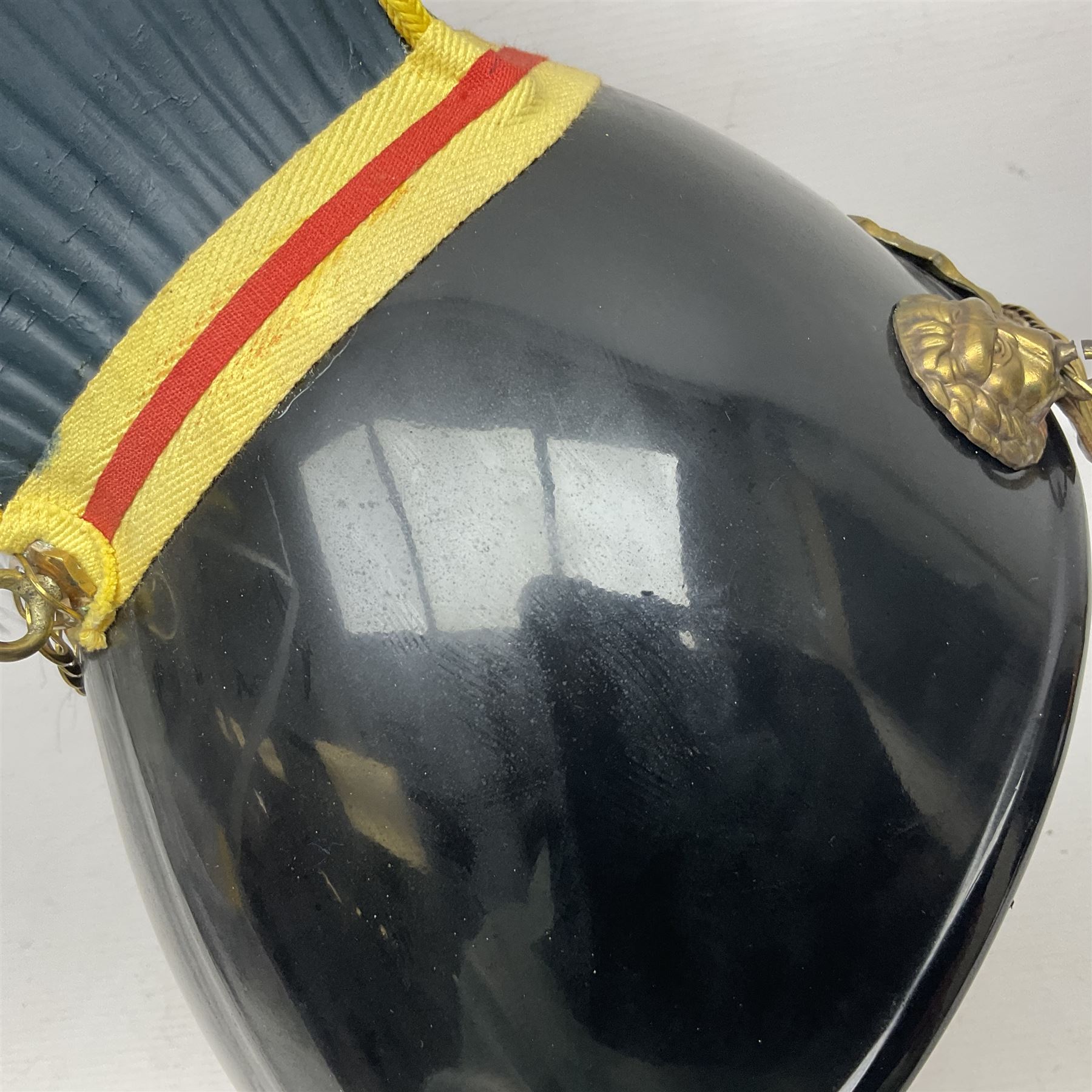 Lancers cap with original 19th century fittings for the 16th Lancers on a modern fibre glass shell with liner