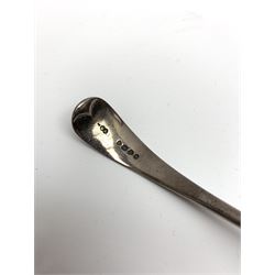 Late 19th/early 20th century composite canteen of silver flatware, contained within an early 20th century mahogany serpentine fronted case with twin drop carry handles, and hinged cover with boxwood stringing and central inlaid shell motif, above a single drawer with twin ring handles and Wellington style locking system, the cover and drawer opening to reveal plaque for Spink & Sons Ltd London, and fitted interior containing ivory handled knives, ivory handled carving set, and silver Hanoverian and Old English pattern cutlery, each with engraved monogram to terminal, hallmarked London, makers Spink & Son (John Marshall Spink), Goldsmiths & Silversmiths Co, and Chawner & Co (George William Adams), various dates ranging 1880-1923, gross weighable silver 92.59 ozt (2880 grams)