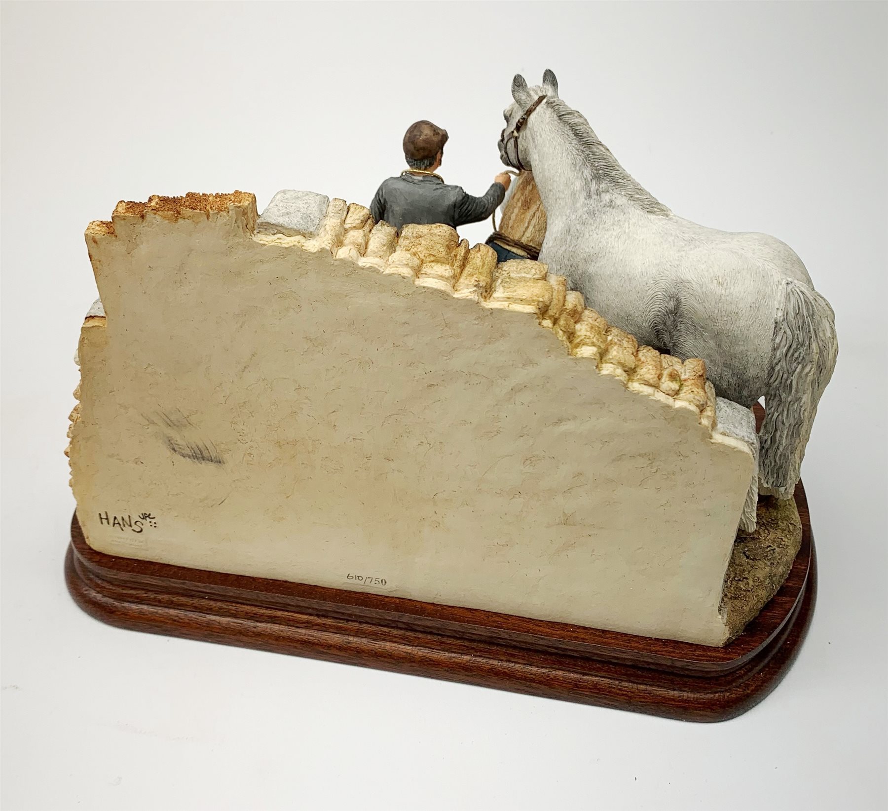 A limited edition Border Fine Arts figure group, Finishing Off, model no B0947 by Hans Kendrick, 610/750, on wooden base, figure L24cm, with accompanying certificate. 