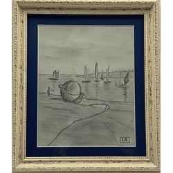 Ludovic Rodo Pissarro (French 1878-1952): Estuary with Sailing Boats, pencil with Artist's Studio stamp 25cm x 20cm