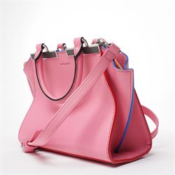 Fendi - ‘3Jours’ Mini Bag, from the Resort 2016 collection, in Wanita pink calfskin leather with blue, red and lime green trimming and silver-tone hardware, with twin top handles and detachable shoulder or crossbody strap, unused with original dust bag