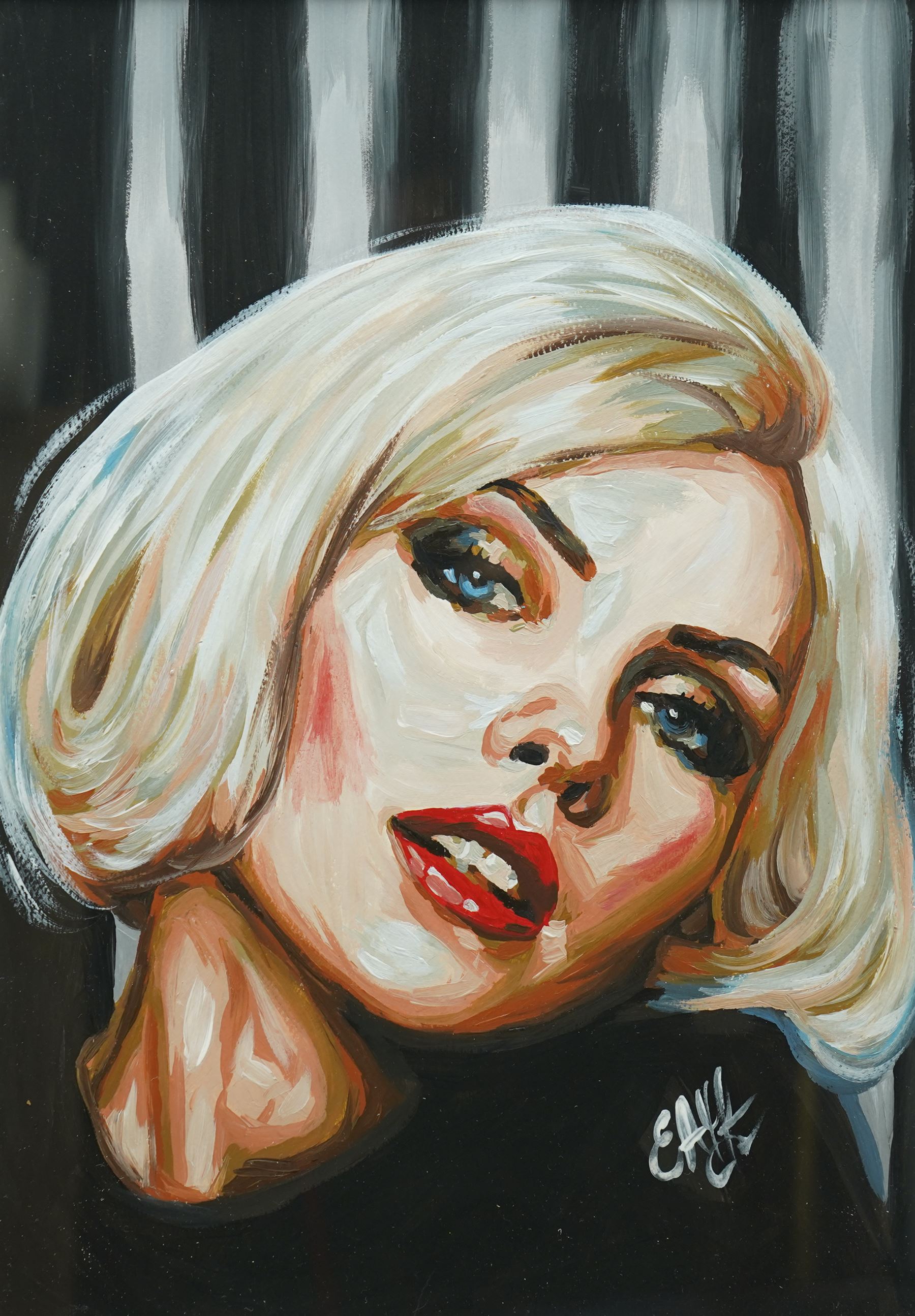 E A Chernenko (Ukrainian contemporary): Debbie Harry (Blondie) - Pop Art, acrylic on paper signed, certificate of authenticity verso 41cm x 29cm