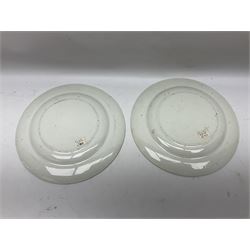 19th century Prattware table ware to include an oval footed dish decorated with a scene after Landseer 'Highland Music', retailed by James Muggleton L27.5cm, ‘The Truant’ plate after T. Webster, 'Blind Man's Buff' & 'Snap Dragon' tea plate, two side plates with malachite printed borders and others (17)