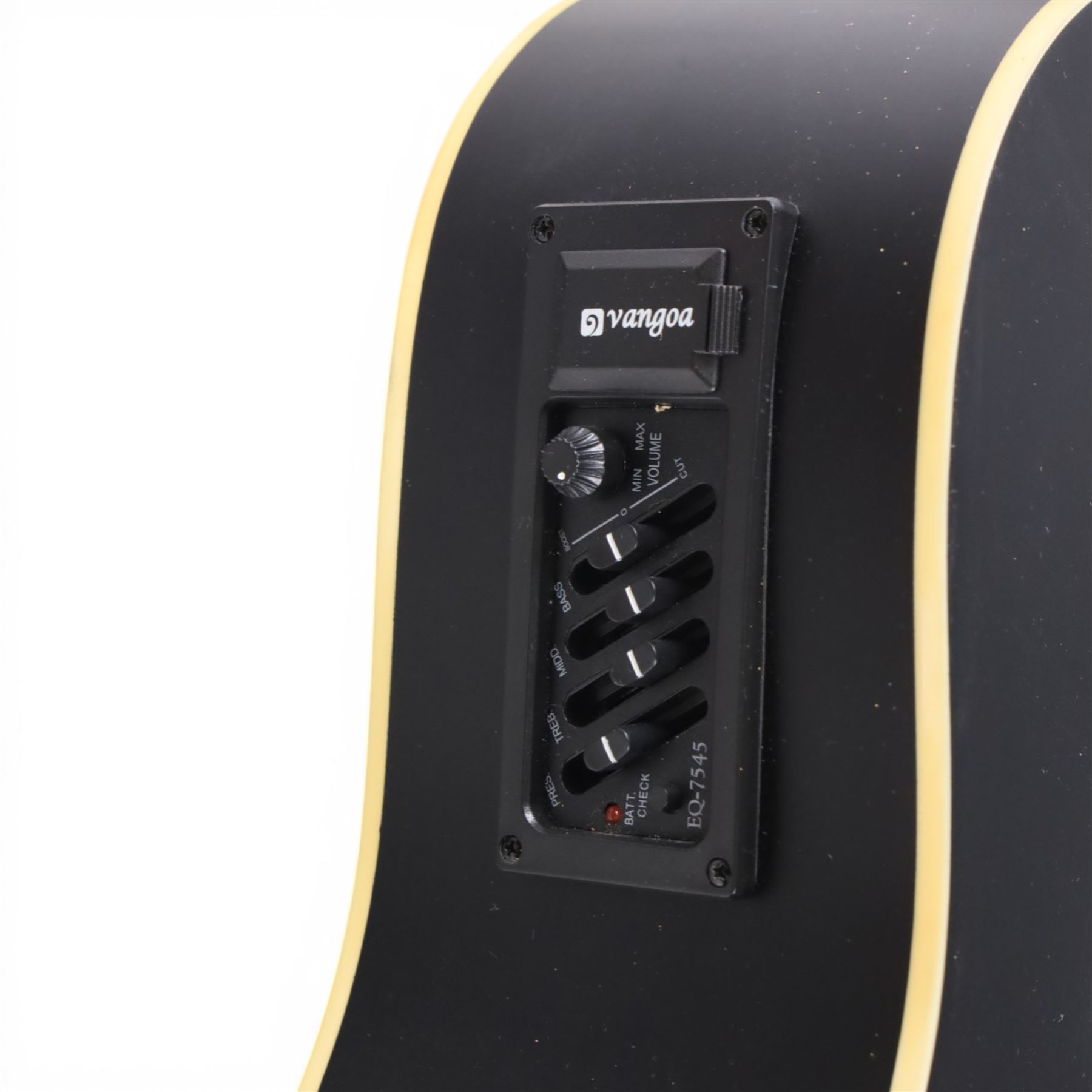 Vangoa electro-acoustic guitar model VGE-1L in soft case, together with a BM Clasico guitar 