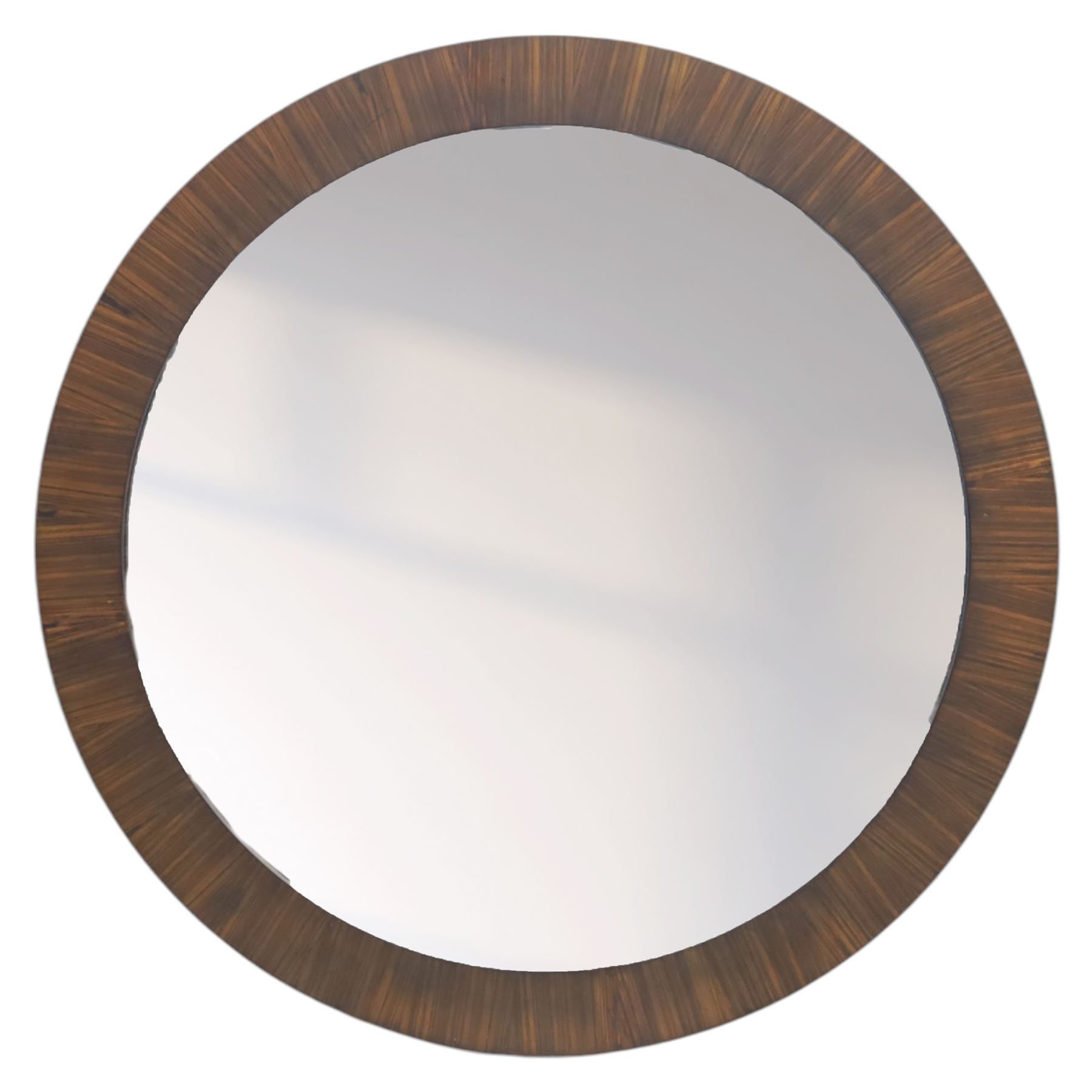 Uttermost - Circular wall mirror, with zebrawood veneer surround