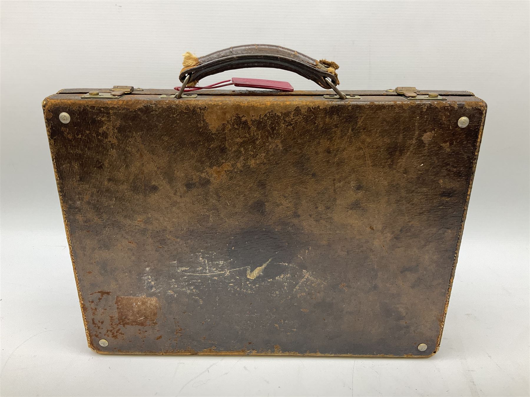 Vintage Gucci leather attache case with green leather, L40cm