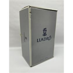 Lladro figure, Beneath the Waves, modelled as a mermaid and seahorse upon a wooden plinth, no 1822, limited edition 1389/2500, with certificate and original box, H32cm 