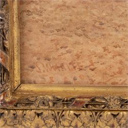 James Whaite (British 1881-1916): Cattle near the Stream, watercolour signed, in gilt frame 46cm x 62cm