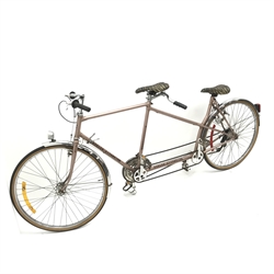  Vintage Gitane Randonnee 1707 tandem bike, rose pink metallic finish, chrome mudguards, 27