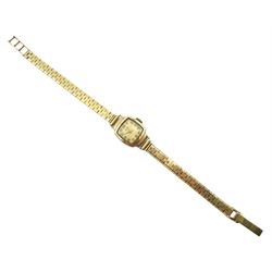 Widdop 9ct gold ladies, manual wind bracelet wristwatch, hallmarked