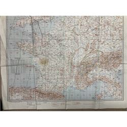 WWII German navigation map, Luft-Navigationskarte in Merkatorprojektion, of England, France, Netherlands, Denmark, H110cm, W74cm 