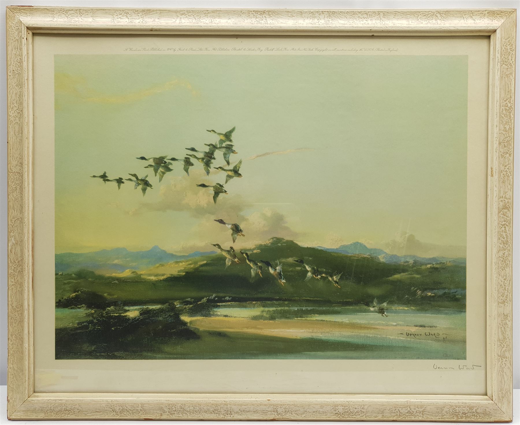 Vernon Ward (British 1905-1985): Mallards Rising, colour print signed in pencil pub. Frost & Reed 1947, 48cm x 61cm