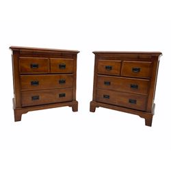 Pair of hardwood lamp chests
