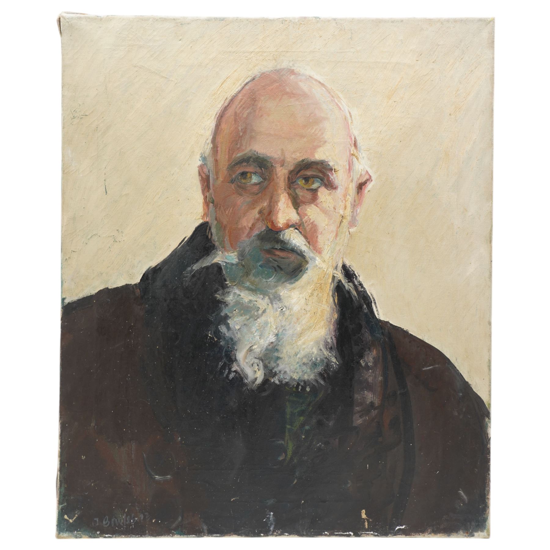 John Gilbey Bowles (British 1929-2011): Portrait of the Philosopher George 'Ivanovich Gurdjieff', oil on canvas signed, inscribed and dated 1973 verso 76cm x 63cm (unframed)
Notes: Bowes took an interest in the teachings of Gurdjieff