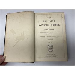 Goldsmith, Oliver; A History of the Earth and Animated Nature, 2 volumes, pub. Fullarton, Edinburgh and London, illustrated with coloured plates, cloth and leather bound with marbled edges (2)