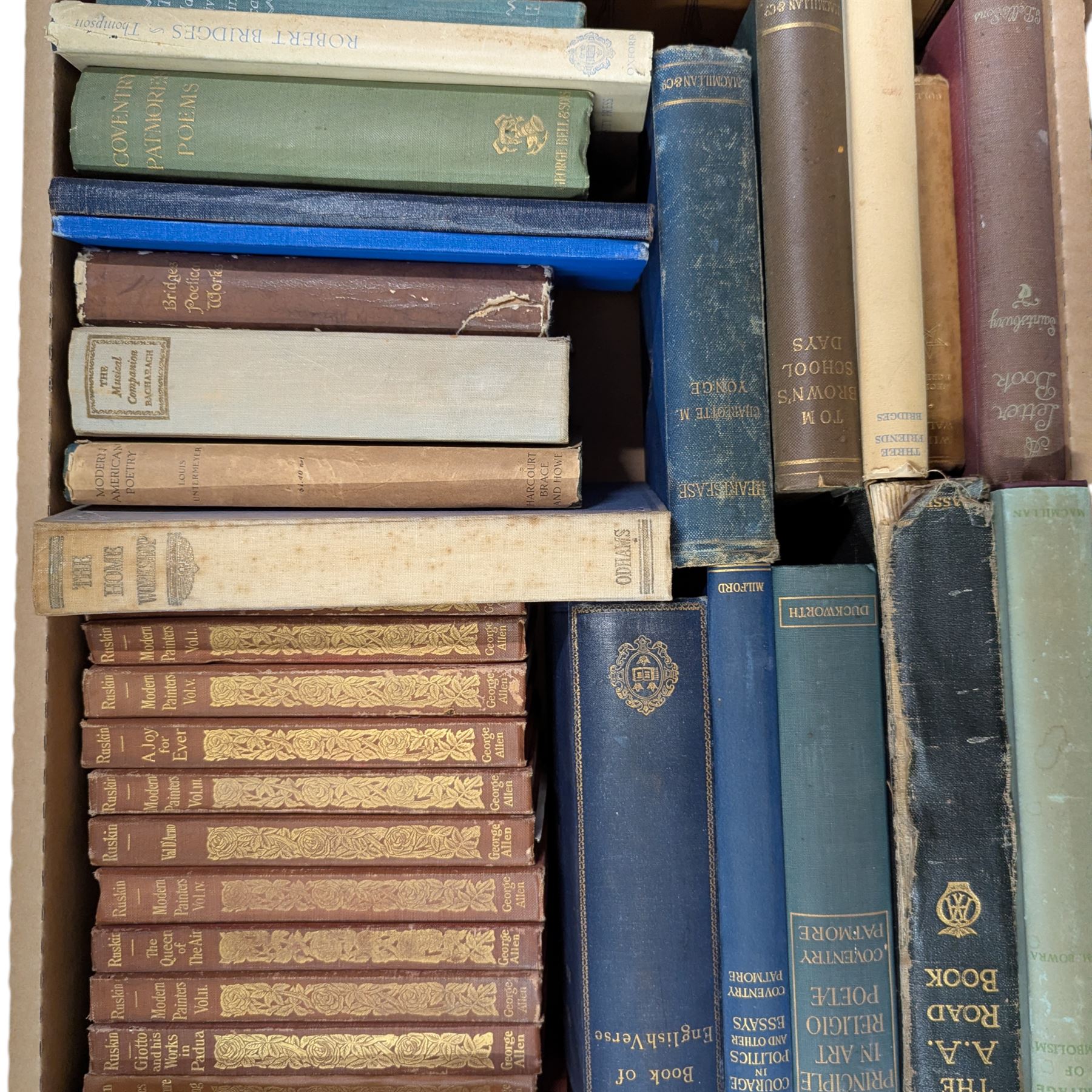 Collection of poetical works and other books in three boxes