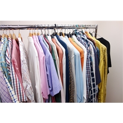  Large collection of gents shirts including Messori, Casa Moda, Sir Bonser, Fugaro, Mirto and others, Armani Exchange t-shirt, some new with tags, mostly sizes large, xlarge and xxlarge  