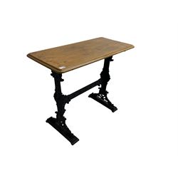 'Sheffield Bar Fitters' Caskell & Chambers Ltd. - walnut and cast iron table 