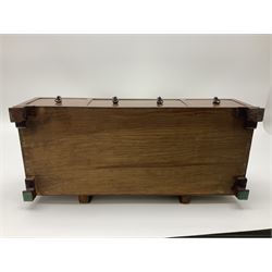 19th century inlaid mahogany dressing table mirror, with three drawers to base, H58cm