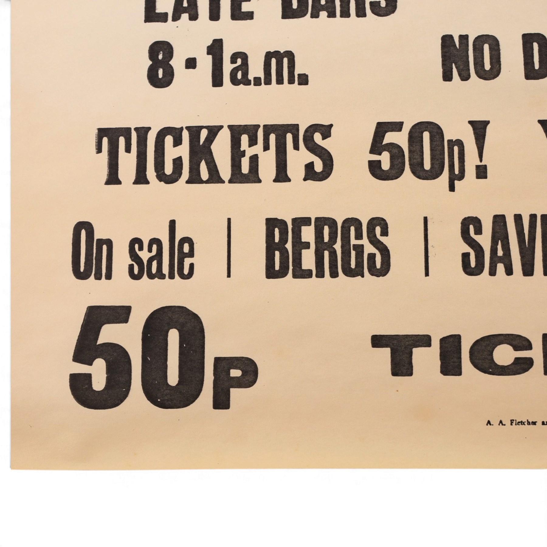 The WHO original concert poster - A Fillmore North Promotion Top Rank Suite, Sunderland, Friday 7th May, 1971, H76cm, W50cm

Provenance by vendor repute: poster was originally owned by James 'Happy' Hubbard, The WHO's chief lighting technician during the late 1960s to the early 1980s. He received three from the venue after the gig. 