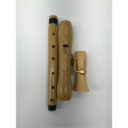 Moeck Flauto Dolce Rondo three-piece maple recorder, boxed with paperwork