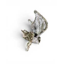 Composite stone sculptured figure playing a guitar, and a shell sculpture (2)