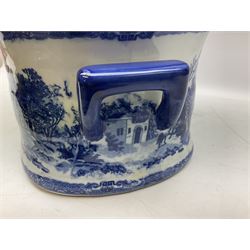 Victorian style blue and white foot bath, L45cm
