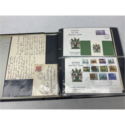 Postal history including air mail, telegrams, covers with 'Privy Purse Buckingham Palace' stamp, first day covers etc, housed in two ring binder folders