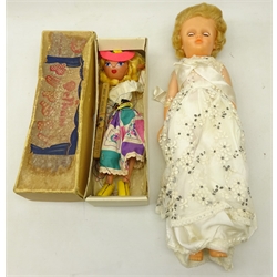  Wooden Pelham Puppet, boxed and a composite doll, H48cm  