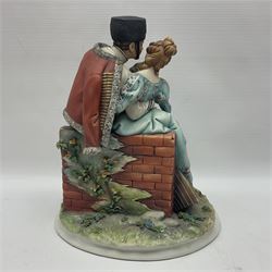 Two Royal Doulton figures, Buttercup HN2309 and Ascot HN2356, together with Capodimonte figure Hussar and His Lady 