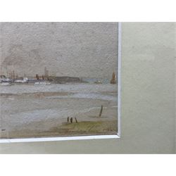 Philip Wilson Steer OM RA (British 1860-1942): 'Southampton Water', watercolour signed and dated 1921, inscribed and with original titled label verso 12.5cm x 22.5cm 