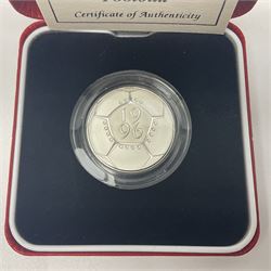 The Royal Mint United Kingdom 1996 'A Celebration of Football' silver proof piedfort two pound coin, cased with certificate