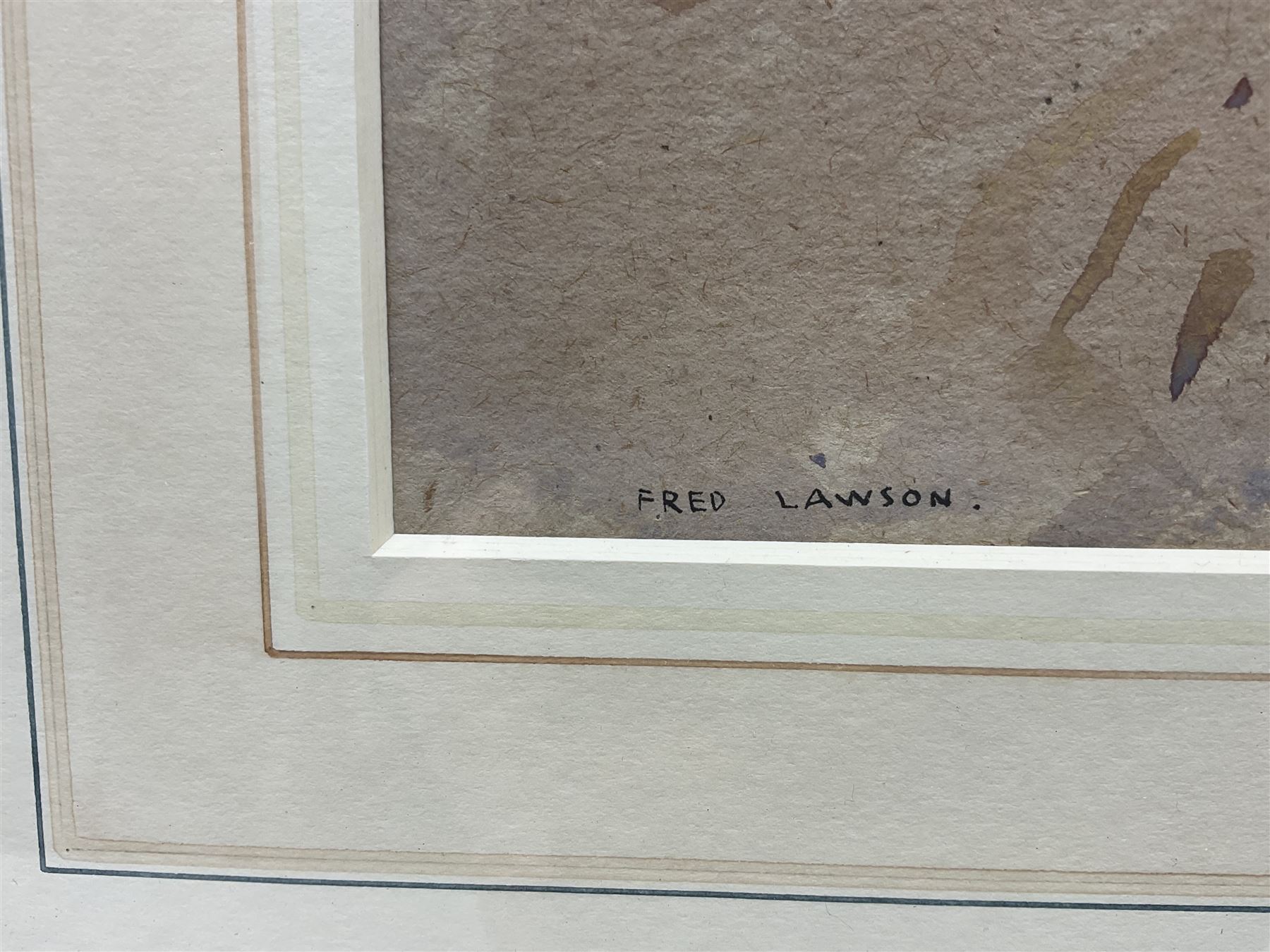 Frederick (Fred) Lawson (British 1888-1968): 'A Wensleydale Lane in Winter', watercolour signed, titled on gallery label verso 27cm x 37cm 
Provenance: with Chris Beetles Gallery, London, label verso