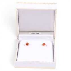 9ct gold Baltic amber stud earrings, boxed