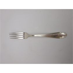  German silver canteen of Chippendale pattern cutlery by Koch & Bergfeld Bremen circa 1925, twelve place nine piece settings, knives with stainless steel blades (108) weighable silver 133oz  