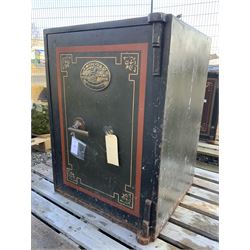 S Withers & Co - Victorian painted cast iron safe, two internal drawers, 1 key for main door - THIS LOT IS TO BE COLLECTED BY APPOINTMENT FROM DUGGLEBY STORAGE, GREAT HILL, EASTFIELD, SCARBOROUGH, YO11 3TX